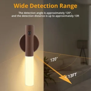 Wooden Motion Sensor Night Light Wireless Hallway LED Intelligent Lamp Sconces